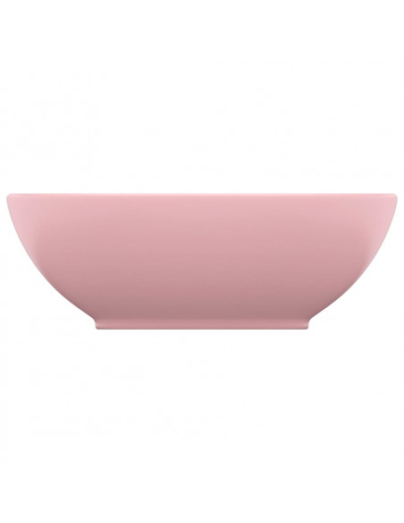 Lavandino Lusso Ovale Rosa Opaco 40x33 cm in Ceramica