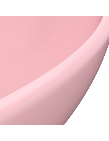 Lavandino Lusso Ovale Rosa Opaco 40x33 cm in Ceramica
