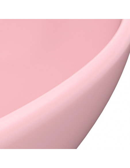 Lavandino Lusso Ovale Rosa Opaco 40x33 cm in Ceramica