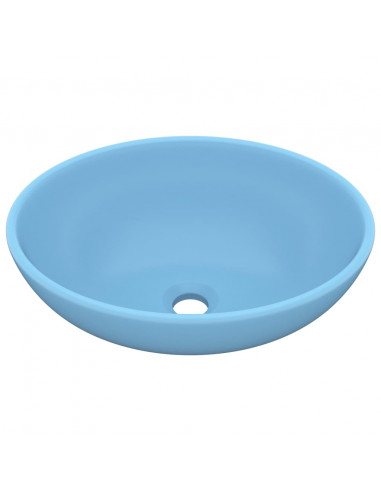 Lavandino Lusso Ovale Azzurro Opaco 40x33 cm in Ceramica