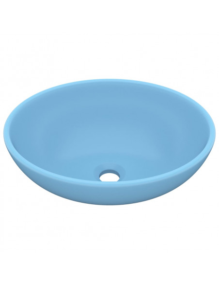 Lavandino Lusso Ovale Azzurro Opaco 40x33 cm in Ceramica