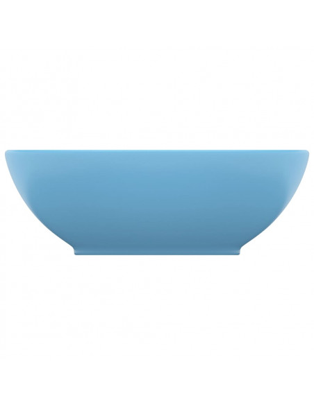 Lavandino Lusso Ovale Azzurro Opaco 40x33 cm in Ceramica