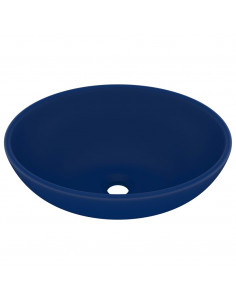 Lavandino Lusso Ovale Blu Scuro Opaco 40x33 cm in Ceramica 2