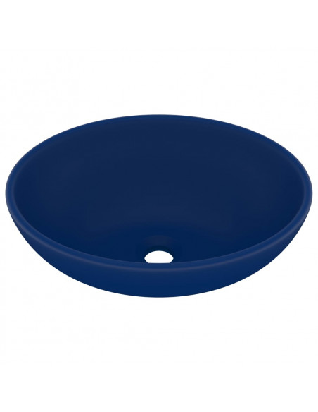 Lavandino Lusso Ovale Blu Scuro Opaco 40x33 cm in Ceramica