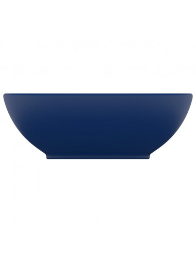 Lavandino Lusso Ovale Blu Scuro Opaco 40x33 cm in Ceramica