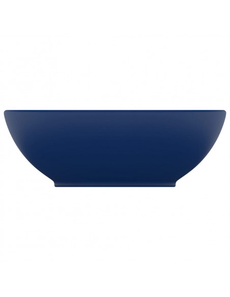 Lavandino Lusso Ovale Blu Scuro Opaco 40x33 cm in Ceramica