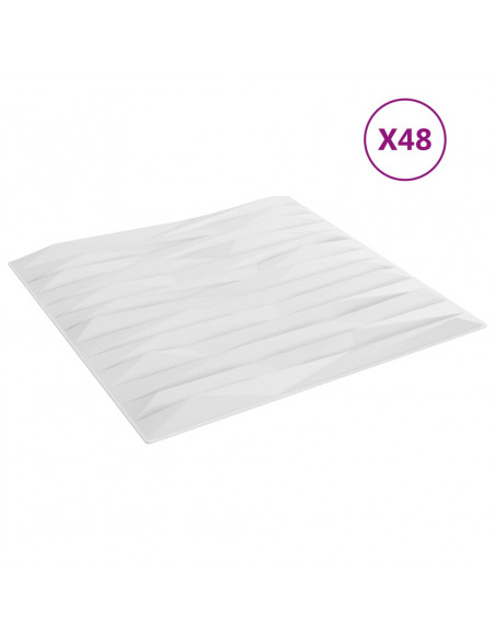 Pannelli Murali 48 pz Bianchi 50x50 cm XPS 12 m² Pietra
