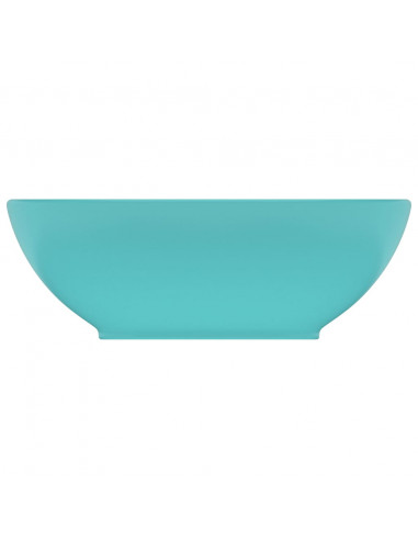 Lavandino Lusso Ovale Verde Chiaro Opaco 40x33 cm in Ceramica
