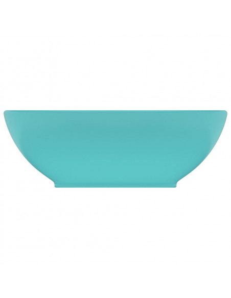 Lavandino Lusso Ovale Verde Chiaro Opaco 40x33 cm in Ceramica