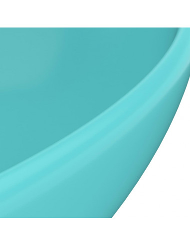 Lavandino Lusso Ovale Verde Chiaro Opaco 40x33 cm in Ceramica