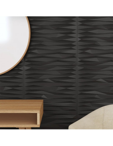 Pannelli Murali 12 pz Neri 50x50 cm XPS 3 m² Pietra