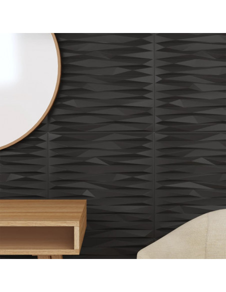 Pannelli Murali 12 pz Neri 50x50 cm XPS 3 m² Pietra