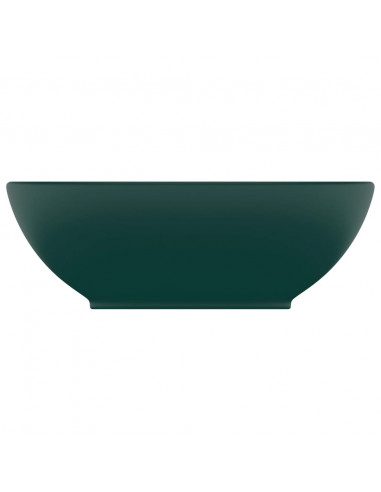 Lavandino Lusso Ovale Verde Scuro Opaco 40x33 cm in Ceramica