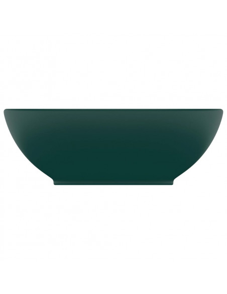 Lavandino Lusso Ovale Verde Scuro Opaco 40x33 cm in Ceramica