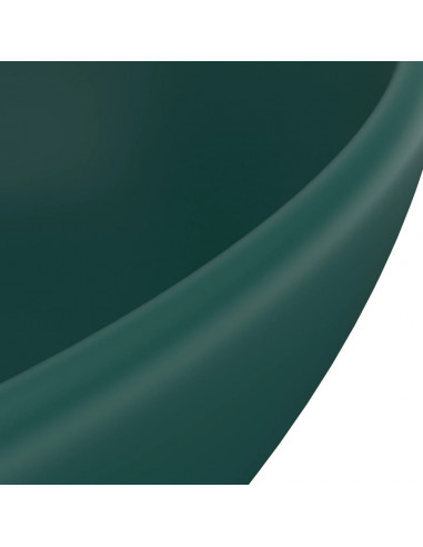 Lavandino Lusso Ovale Verde Scuro Opaco 40x33 cm in Ceramica