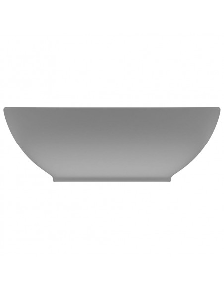 Lavandino Lusso Ovale Grigio Chiaro Opaco 40x33 cm in Ceramica