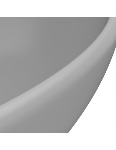 Lavandino Lusso Ovale Grigio Chiaro Opaco 40x33 cm in Ceramica
