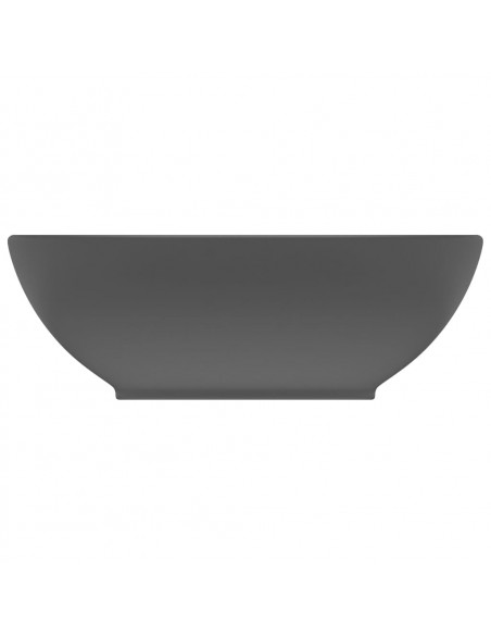 Lavandino Lusso Ovale Grigio Scuro Opaco 40x33 cm in Ceramica