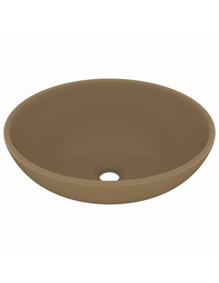 Lavandino Lusso Ovale Crema Opaco 40x33 cm in Ceramica