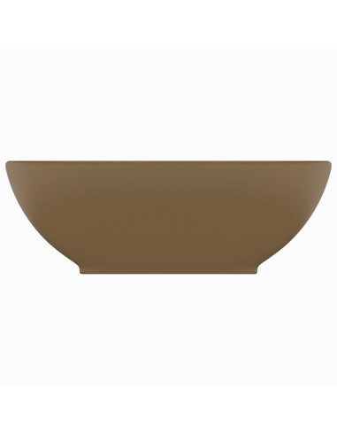 Lavandino Lusso Ovale Crema Opaco 40x33 cm in Ceramica