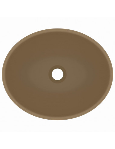 Lavandino Lusso Ovale Crema Opaco 40x33 cm in Ceramica
