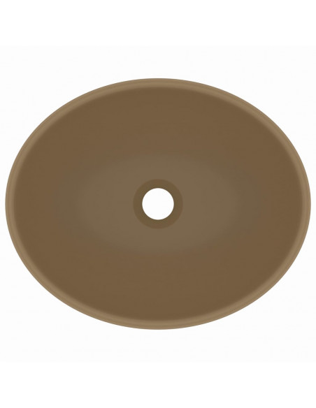 Lavandino Lusso Ovale Crema Opaco 40x33 cm in Ceramica