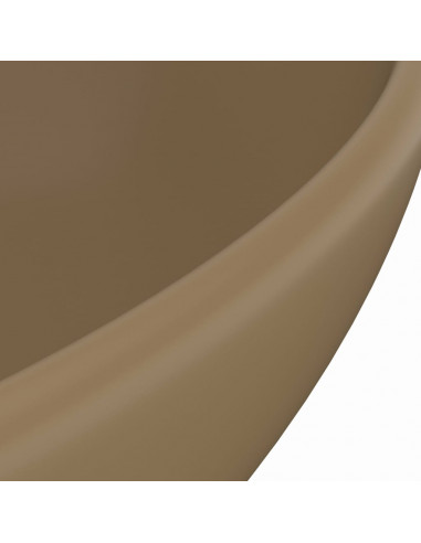 Lavandino Lusso Ovale Crema Opaco 40x33 cm in Ceramica