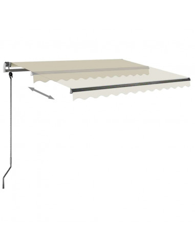 Tenda da Sole Retrattile Manuale con LED 300x250 cm Crema