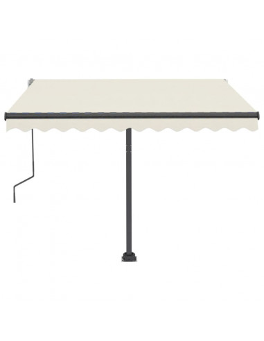 Tenda da Sole Retrattile Manuale con LED 300x250 cm Crema