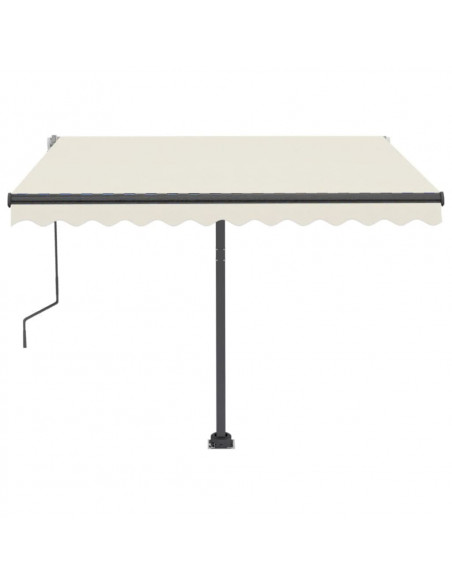 Tenda da Sole Retrattile Manuale con LED 300x250 cm Crema