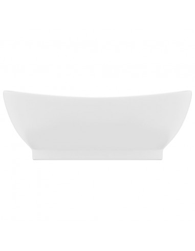 Lavandino con Troppopieno Ovale Bianco Opaco 58,5x39cm Ceramica