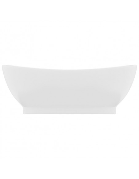 Lavandino con Troppopieno Ovale Bianco Opaco 58,5x39cm Ceramica