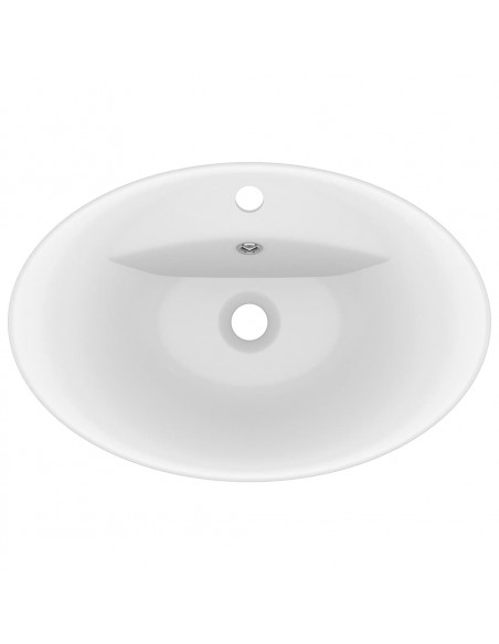 Lavandino con Troppopieno Ovale Bianco Opaco 58,5x39cm Ceramica