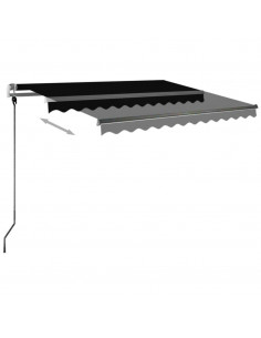 Tenda da Sole Retrattile Manuale con LED 300x250 cm Antracite 2