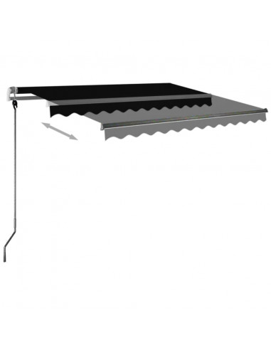 Tenda da Sole Retrattile Manuale con LED 300x250 cm Antracite