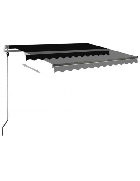 Tenda da Sole Retrattile Manuale con LED 300x250 cm Antracite