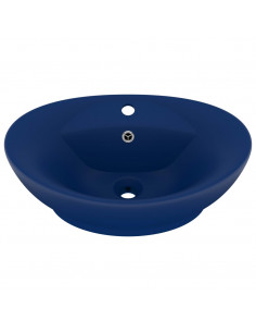 Lavabo con Troppopieno Ovale Blu Scuro Opaco 58,5x39cm Ceramica 2