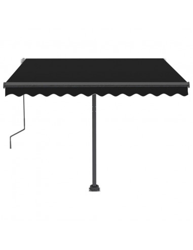 Tenda da Sole Retrattile Manuale con LED 300x250 cm Antracite