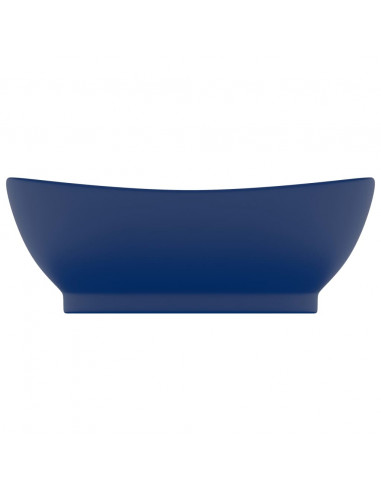 Lavabo con Troppopieno Ovale Blu Scuro Opaco 58,5x39cm Ceramica