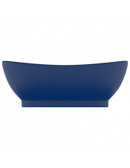 Lavabo con Troppopieno Ovale Blu Scuro Opaco 58,5x39cm Ceramica