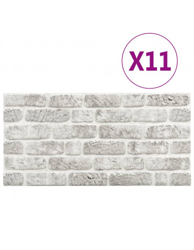 Pannelli Murali 3D con Design Mattoni Grigio Chiaro 11 pz EPS