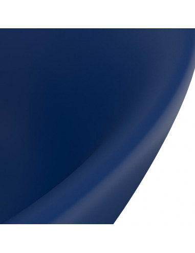 Lavabo con Troppopieno Ovale Blu Scuro Opaco 58,5x39cm Ceramica