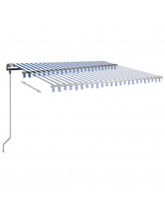 Tenda Retrattile Manuale Autoportante 400x300 cm Blu/Bianco 2