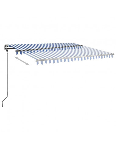 Tenda Retrattile Manuale Autoportante 400x300 cm Blu/Bianco