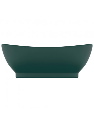 Lavabo Troppopieno Ovale Verde Scuro Opaco 58,5x39cm Ceramica