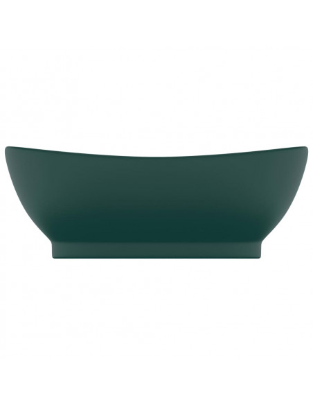 Lavabo Troppopieno Ovale Verde Scuro Opaco 58,5x39cm Ceramica