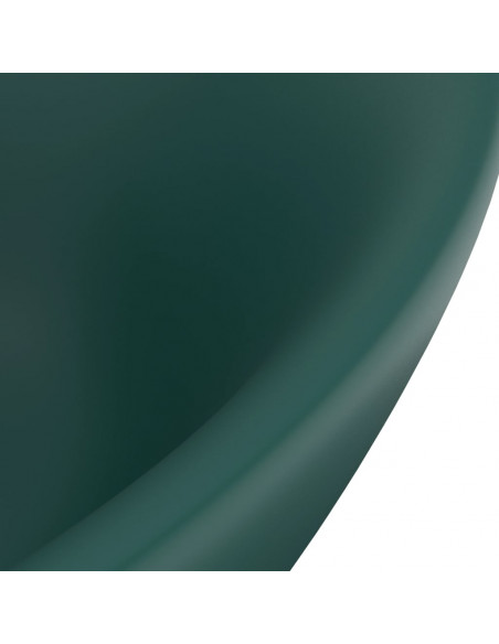 Lavabo Troppopieno Ovale Verde Scuro Opaco 58,5x39cm Ceramica