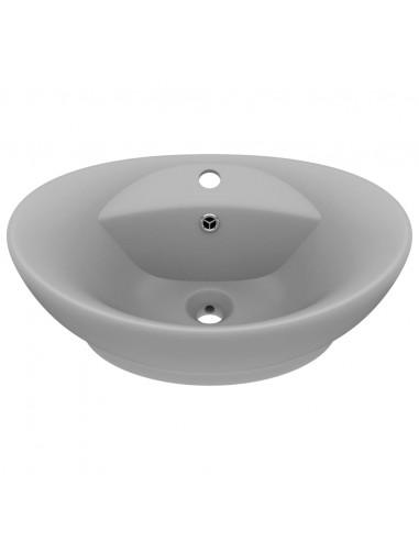 Lavabo con Troppopieno Ovale Turchese Grigio 58,5x39 cm Ceramica