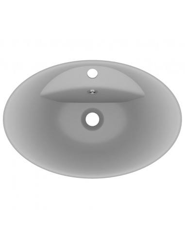 Lavabo con Troppopieno Ovale Turchese Grigio 58,5x39 cm Ceramica