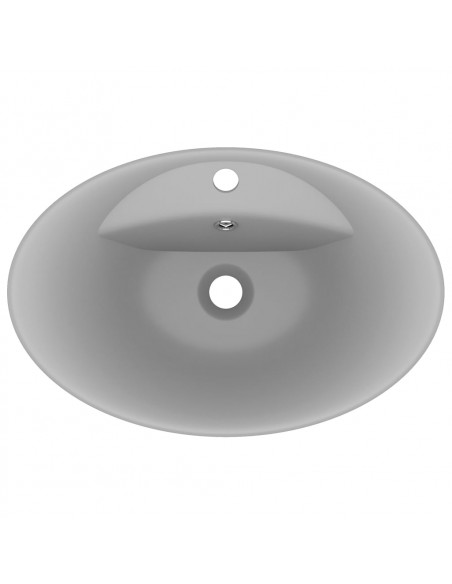 Lavabo con Troppopieno Ovale Turchese Grigio 58,5x39 cm Ceramica